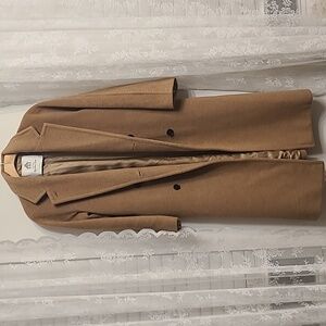 Aritzia Babaton Tan Cocoa Sand Slouch Wool Coat